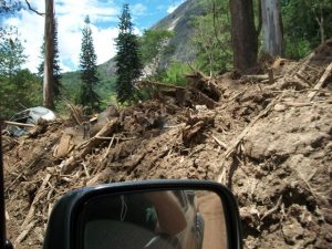 debris field is higher than car