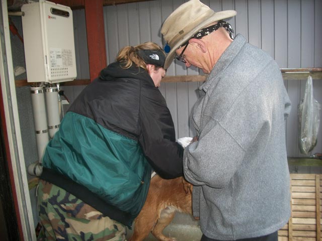 going through the decontamination process