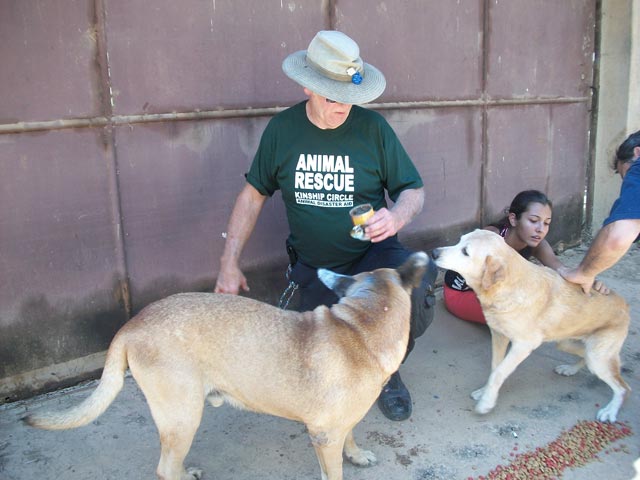 Marie checking out the older one